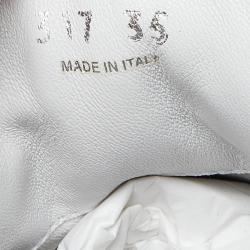 Pre Owned Prada White Leather Lace-Up Sneakers 35