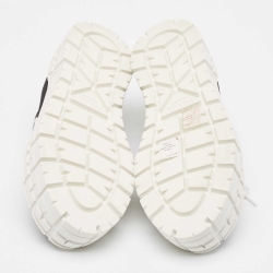 Pre Owned Prada Black Nylon Double Wheel Lace Up Sneakers Size 37