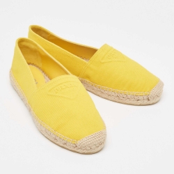 مملوكة مسبقًا حذاء إسبادريل فلات برادا كانفاس أصفر مقاس 40