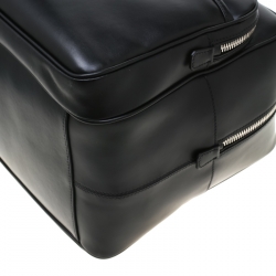 Prada Black Leather Piped Briefcase