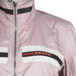 Prada Sport Alabastro Pink Nylon Zip Front Jacket M