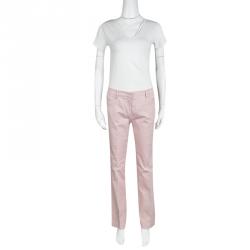 Pre Owned Prada Sport Alabastro Pink Stretch Gabardine Pants M