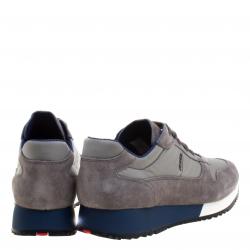 Pre Owned Prada Sport Grey Suede And Nylon Lace Up Sneakers Size 38