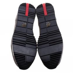 Pre Owned Prada Sport Grey Suede And Nylon Lace Up Sneakers Size 38