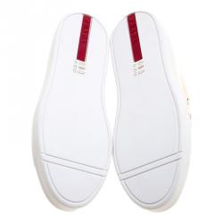 Pre Owned Prada Sport Beige Patent Leather Sneakers Size 38