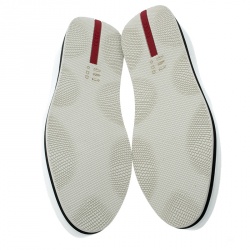 Pre Owned Prada Sport White Patent Leather Scrunch Slip On Loafer Sneakers Size 37