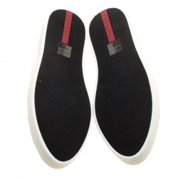 Pre Owned Prada Sport Beige Patent Leather Low Top Sneakers Size 36