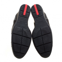Prada Sport Black Canvas and Leather Wedge Sneakers Size 39.5