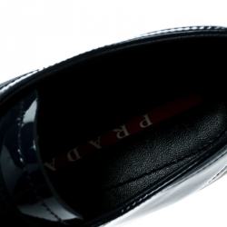 Pre Owned Prada Sport Oxford Blue Patent Leather Sneakers Size 39