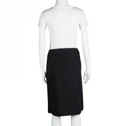 Prada Sport Black Cotton Inverted Pleat Skirt S