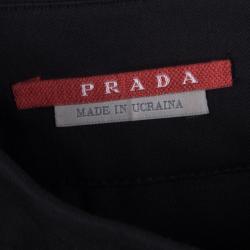 Prada Sport Black Cotton Inverted Pleat Skirt S