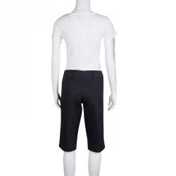 Pre Owned Prada Sport Navy Blue Cotton Fitted Bermuda Shorts M