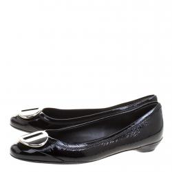 Pre Owned Prada Sport Black Patent Leather Ballet Flats Size 39