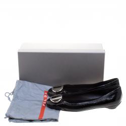 Pre Owned Prada Sport Black Patent Leather Ballet Flats Size 39
