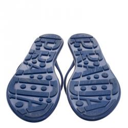 Pre Owned Prada Sport Blue Crosshatched Thong Sandals Size 40