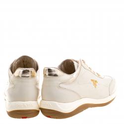 Pre Owned Prada Sport Cream Leather Lace Up Sneakers Size 40