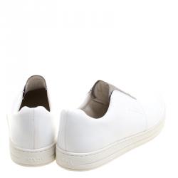 Pre Owned Prada Sport White Leather Slip On Sneakers Size 39