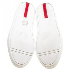 Pre Owned Prada Sport White Leather Slip On Sneakers Size 39