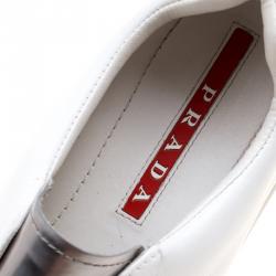 Pre Owned Prada Sport White Leather Slip On Sneakers Size 39