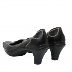 Pre Owned Prada Sport Black Leather Block Heel Pumps Size 38.5