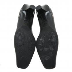 Pre Owned Prada Sport Black Leather Block Heel Pumps Size 38.5