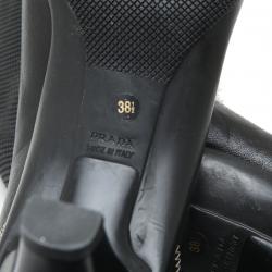 Pre Owned Prada Sport Black Leather Block Heel Pumps Size 38.5