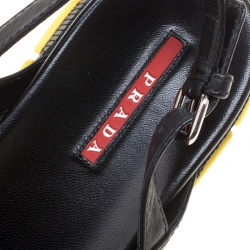 Prada Sport Black Leather Cross Strap Flat Sandals Size 39.5