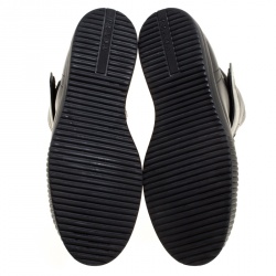 Pre Owned Prada Sport Black Leather Lace Up High Top Sneakers Size 39