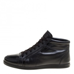 Prada Sport Black Leather Lace Up Sneakers Size 38.5