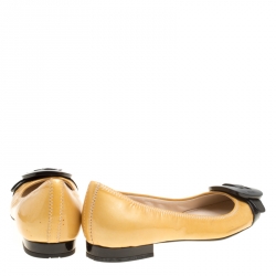 Prada Sport Two Tone Patent Leather Buckle Detail Ballet Flats Size 36.5
