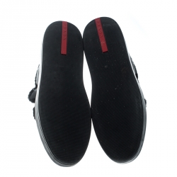 Pre Owned Prada Sport Black Leather Fur Lined Ankle Boots Size 40.5