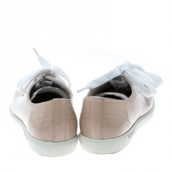 Pre Owned Prada Sport Beige Patent Leather Low Top Sneakers Size 39