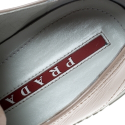 Pre Owned Prada Sport Beige Patent Leather Low Top Sneakers Size 39
