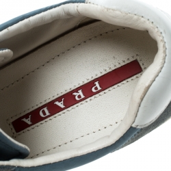Pre Owned Prada Sport Blue Leather and Nylon Low Top Sneakers Size 38