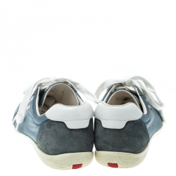 Pre Owned Prada Sport Blue Leather and Nylon Low Top Sneakers Size 38