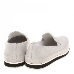 Pre Owned Prada Sport Grey Suede Slip On Sneakers Size 37.5