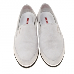 Pre Owned Prada Sport Grey Suede Slip On Sneakers Size 37.5