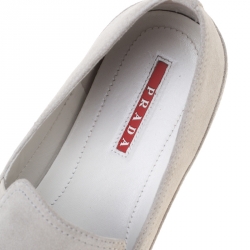 Pre Owned Prada Sport Grey Suede Slip On Sneakers Size 37.5