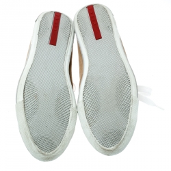 Pre Owned Prada Sport Beige Suede Low Top Sneakers Size 37.5