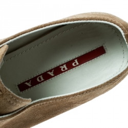 Pre Owned Prada Sport Beige Suede Low Top Sneakers Size 37.5