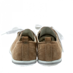 Pre Owned Prada Sport Beige Suede Low Top Sneakers Size 37.5