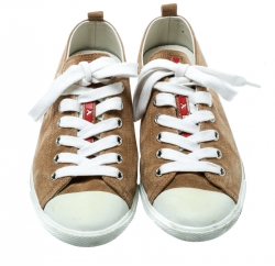 Pre Owned Prada Sport Beige Suede Low Top Sneakers Size 37.5