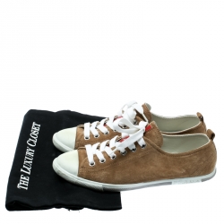 Pre Owned Prada Sport Beige Suede Low Top Sneakers Size 37.5