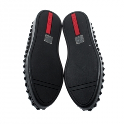Pre Owned Prada Sport Black Saffiano Leather Skate Studded Sneakers Size 38