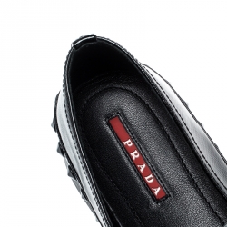 Pre Owned Prada Sport Black Saffiano Leather Skate Studded Sneakers Size 38