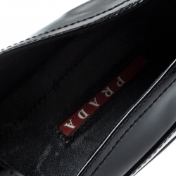 Pre Owned Prada Sport Black Patent Leather Platform Loafers Size 36.5