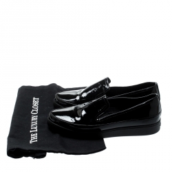 Pre Owned Prada Sport Black Patent Leather Platform Loafers Size 36.5