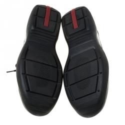 Pre Owned Prada Sport Black Patent Leather And Mesh Sneakers Size 39