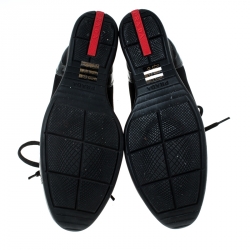 Pre Owned Prada Sport Black Nylon and Leather Wedge Sneakers Size 39