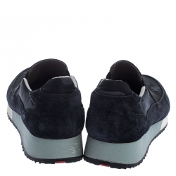 Pre Owned Prada Multicolor Camouflage Print Nylon and Suede Rosa Slip On Sneakers Size 37.5